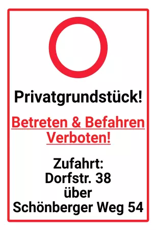 Warnschild Warnung - Zutritt verboten Betreten & Befahren Verboten! Bild