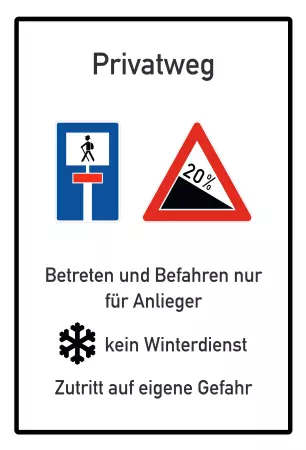 Warnschild Warnung - Zutritt verboten Privatweg Bild
